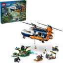 LEGO City Jungle Explorer Helicopter Toy at Base Camp - Kids Toy Adventure Building Set for Boys & Girls, Ages 8+ - with 5 Minifigures & Gorilla Figures - Gift Ideas for Birthdays - 60437