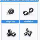 36PCS 3/8" Double Cable Clamps with updated Riveted Reinforce, 304 Stainless Steel Rubber Cushioned Insulated Loop Pipe Wire Clamps