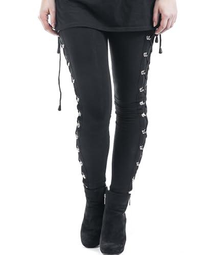 xxxiticat Women's Sexy Black Satin Side Lacing Solid Pants Long Bodycon High Waist Bandage Slim Thick Lace Up Leggings (2XL)