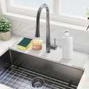 Kitchen Sink Splash Guard, 20IN Longer Silicone Faucet Guard & Draining Mat, Bathroom and Kitchen Sink Organizer, Sink Faucet Mat Water Splash Guard Behind Faucet Accessories Gadget, 20 x 5.5, White