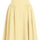 ABEHIK Women Floral Corset Dress Boho Spaghetti Strap Lace Up Casual Midi Dresses with Pockets Low Cut Flowy Bustier Sundress Yellow Medium