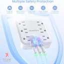 Power Strip with 20W USB Ports, 5 Ft Flat Plug Extension Cord with 6 AC Outlets, 3 USB Ports (1 USB C), Desk Wall Fast Charger, Non Surge Protector for Office, Dorm, Travel, Cruise Ship Essentials