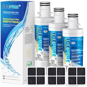ICEPURE LT1000PC Replacement for LG LT1000P/PC/PCS ADQ747935 ADQ74793501 ADQ74793502 MDJ64844601 LMXS28626S LFXS26973S, LT-1000PC, LT1000, Kenmore 9980 Refrigerator Water and LT120F Air Filter 3 Combo