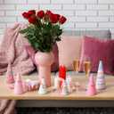 Giegxin 6 Pcs Valentine's Day Cone Tree Table Decorations, 3 Size Mini Tabletop Trees Conversation Heart Style Colorful Love Yarn Decorations for Table Holiday Party Wedding Home Decor Gift for Her