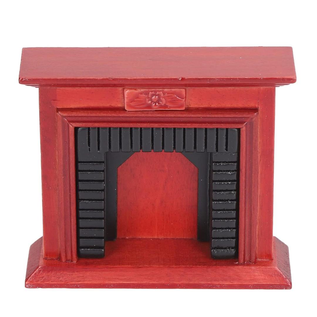 Wedinard Dollhouse Fireplace, Birch Doll House Grate 1:12 Scale Vivid Design for Kids