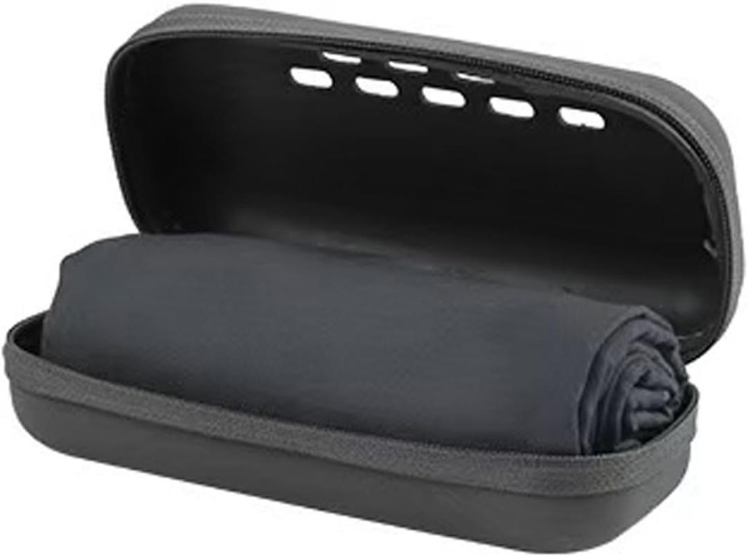 Travel Sports Camping Towel with EVA Case Quick Dry Microfiber Towels Super Absorbent Compact Light Weight Ultra Soft Fast Drying for Hiking Swimming Beach Yoga Gym Backpacking (Black, X Small)