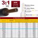 CUBEFELLER® 3:1 Ratio 1/2 Inch (12.7mm) Clear Heat Shrink Tubing - 4ft (1.22M Total Length), Marine Grade Waterproof Adhesive Lined, Insulation Sealing Oil-Proof Wear-Resistant,CFET0412C