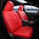 for Toyota Camry Seat Covers Hybrid LE SE 2018 2019 2020 2021 2022 2023 2024 - Custom Car Seat Covers Full Set, Breathable Leather Seat Cover for Cars, Waterproof Cushion Protectors, Red (2018-2024 Camry Hybrid LE SE)