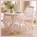 Lounsweer Wildflower Table Runner 10ft/ 29 Inch x 120 Inch Embroidery Wildflower Spring Summer Tulle Lace Runner DIY Table Decor for Wedding Baby Shower Party Holiday Dining (Pink)