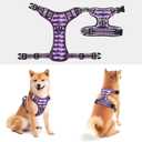 Timos Dog Harness,No-Pull Pet Harness Adjustable Soft Padded Dog Vest,Reflective No-Choke Pet Oxford Vest with Easy Control Handle for Large Dogs,Moon Night, Large