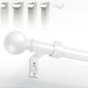 Hei!Dear Curtain Rods for windows 30 to 45 Inches(2.5-3.75 Feet), Adjustable 5/8 inch, Heavy Duty Decorative Splicing Curtain Rod,Small Window Rods Set,Size: 30"-45",White