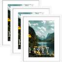Picrit 14x17 White Picture Frame, Poster Frame for Wall, 3 Pack