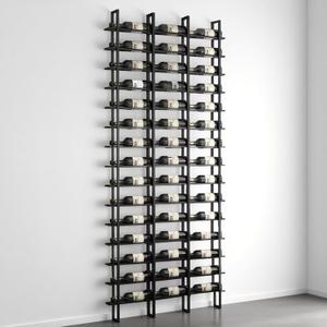 Large Wall Mount Wine Rack, 16 Tier 48 Bottle Wine Storage Organizer Display Holder, Metal Liquor Display for Wine Cellars, Home Bars, Kitchens, and Dining Rooms