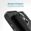 Speck iPhone 15 Pro Case - ClickLock No-Slip Interlock, Built for MagSafe, Drop Protection - Scratch Resistant, Soft Touch, 6.1 Inch Phone Case - Presidio2 Pro Black/Slate Grey/White