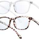 livho High Tech Blue Light Glasses - Advanced 99% Blue Light Blocking Computer Glasses - Anti Eyestrain & UV Glare Protection (*B5 Leopard+clear)