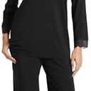 WiWi Bamboo Viscose Pajamas for Women Set 2 Piece Lace Trim Long Sleeve Womens Pajama Sets Plus Size Pjs with Pockets Size 3X