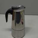 Coffee Pot, Stainless Steel Moka Pot Italian Coffee Maker 9 cup/15 OZ Stovetop Espresso Maker for Gas or Electric Ceramic Stovetop Camping Manual Cuban Coffee Percolator for Cappuccino or Latte