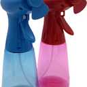 2 Pack Elite Handheld Water Misting Fans Portable Battery Powered Compact Cooling Fan for Home Office and Outdoors (Blue/Red)