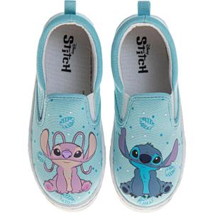Disney Lilo and Stitch Lowtop Sneakers - Women Stitch Low Top Shoes Slipon Closure Cushioned Lightweight - Blue Pink (Size 6 Adults)