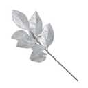 Thiccywoov 12 Pcs 12.6 Inch Christmas Magnolia Picks Artificial Magnolia Stem Branches Faux Christmas Leaves Picks for Vase Arrangement Table Centerpiece Party Xmas Wreath Garland Decor (Silver)