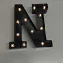 Light Up Black Alphabet Marquee Letters Sign LED Marquee Number Lights Sign for Night Light Home Bar Christmas Lamp Birthday Party Wedding Decoration N