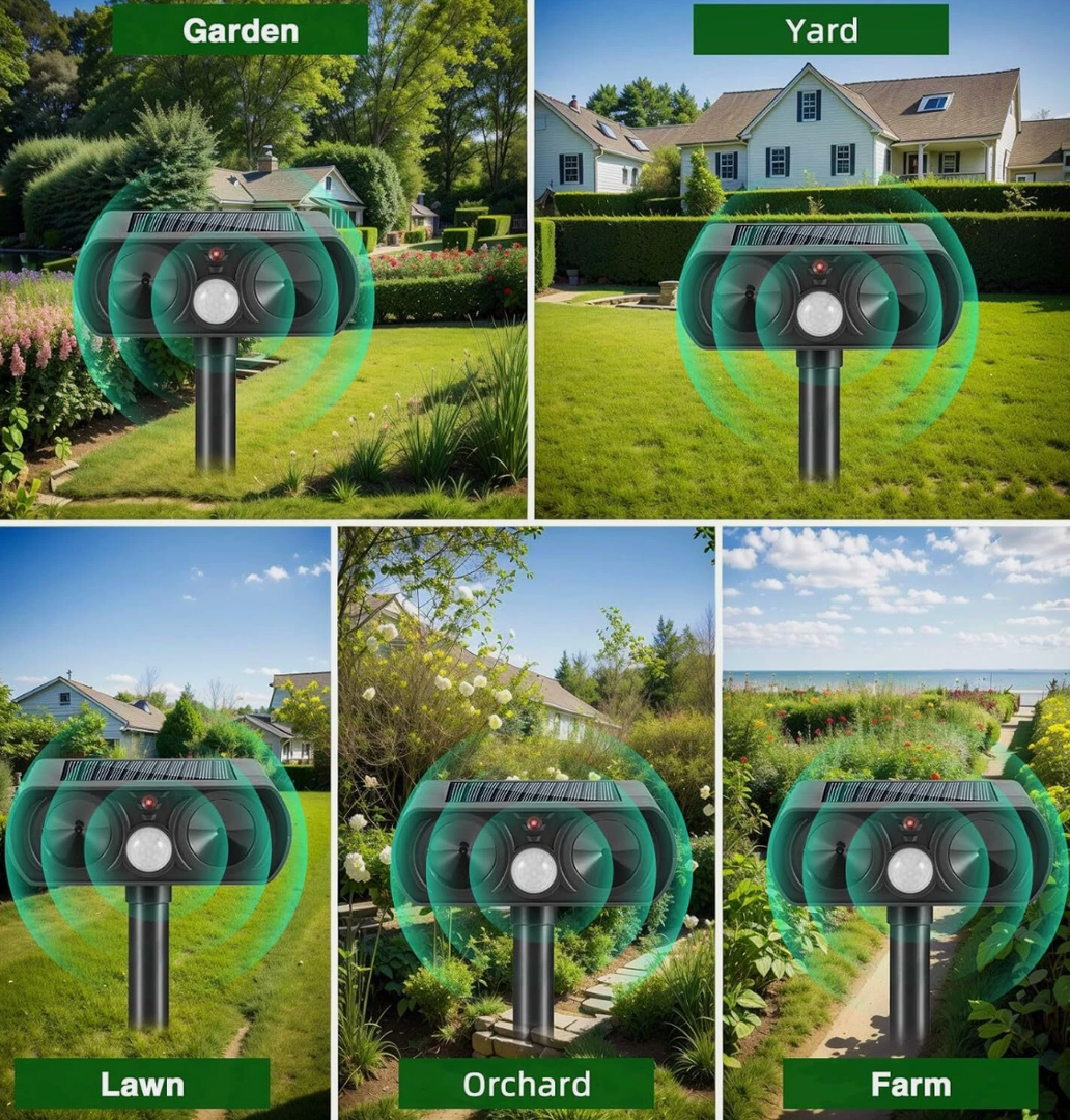 2 Pack 2025 Solar Ultrasonic Animal