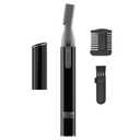 CHARGEWORX Micro Precision Beard Trimmer for Men, Cordless Double-Sided Mustache & Detail Razor, Battery-Operated Facial Hair Trimmer with Protective Cap & Ergonomic Handle, Black