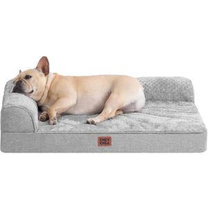 EHEYCIGA Orthopedic Dog Bed Medium Size Dogs, Memory Foam Dog Bed with Washable Removable Cover, Waterproof Pet Sofa Couch for Crate with Nonskid Bottom, 30x20x6, Grey