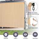 KELIXU Patio Shades Roll Up Outdoor Blind, 5' W x 8' H Cordless Sun Shade Privacy Screen with 90% UV Protection Exterior Roller Shade Cloth for Porch Pergola Backyard Windows Balcony, Walnut