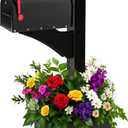 Colingmill Black Iron Mailbox Posts with Mailbox and Planter Box for Outside Decorative Ground Mounting Post 56 Inch / 4.6 ft Tall Heavy Duty Stand for Outdoor Use
