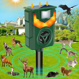 Upgraded Solar Ultrasonic Animal Repellent,Cat Repeller Outdoor with Flaming Eye Alarm,Waterproof Raccoon Repellent with Motion Detection for Farm Yard Garden Repelling Dog, Rabbit, Skunk, Squirrel Upgraded Solar Ultrasonic Animal Repellent,Cat Repeller Outdoor with Flaming Eye Alarm,Waterproof Raccoon Repellent with Motion Detection for Farm Yard Garden Repelling Dog, Rabbit, Skunk, Squirrel