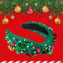 Christmas Headbands for Women Xmas Headband Knotted Pearl Hairband Holiday Costume Red Green Rhinestone Headpiece