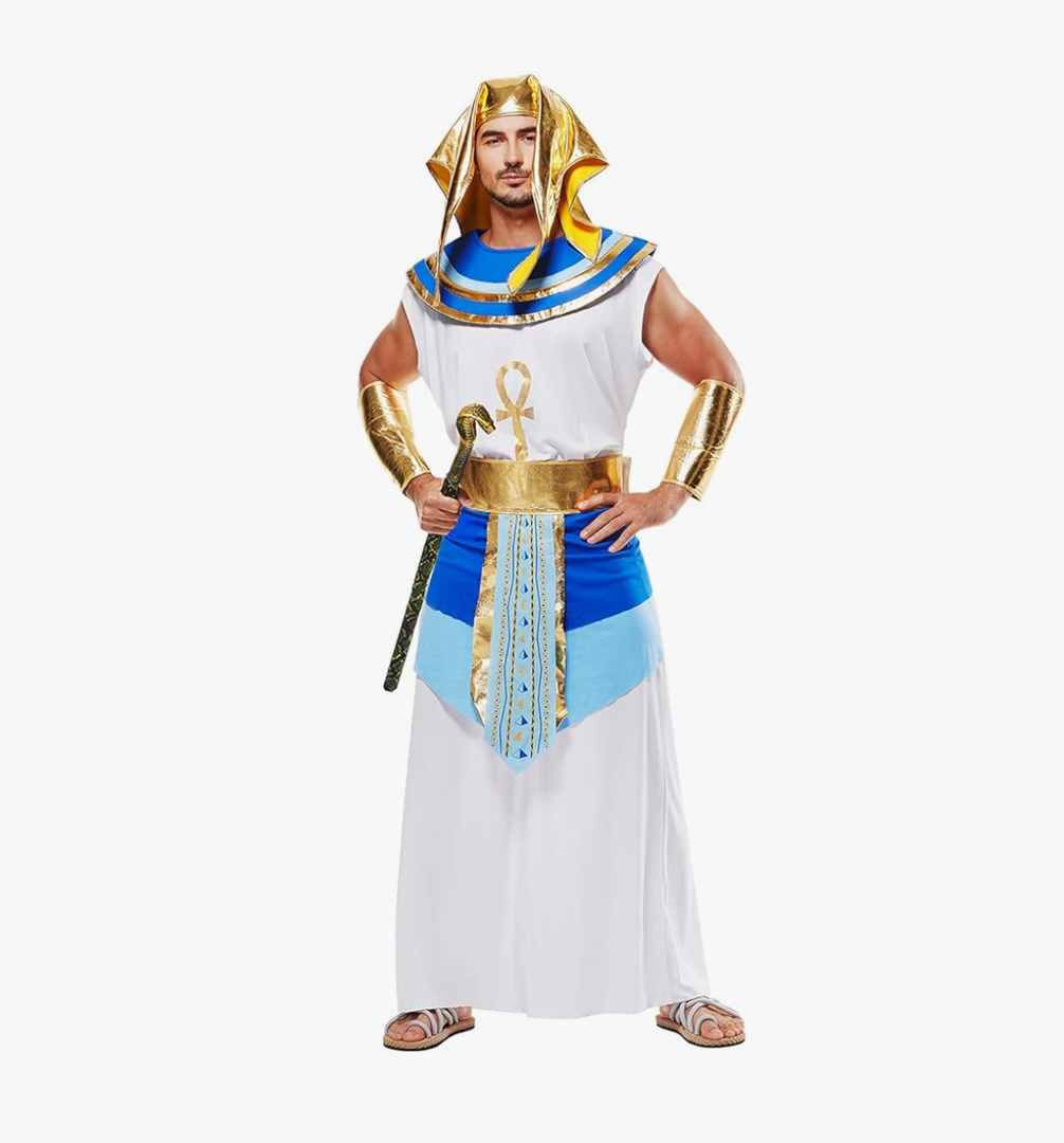 EraSpooky Mens Egypt Pharaoh Costume Halloween Ancient Egyptian Emperor Outfit Ancient God Adult, M