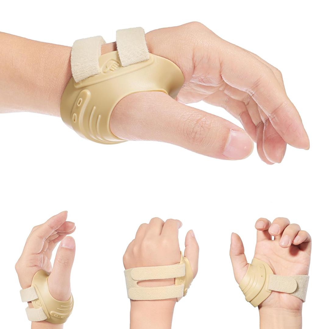 AKSO MEDICOS CMC Thumb Brace - Comfortable Thumb Splint for CMC Joint Pain, Osteoarthritis, Tendonitis, Arthritis, CMC Joint Thumb Arthritis Brace for Women & Men (Left Hand, Medium, Beige)
