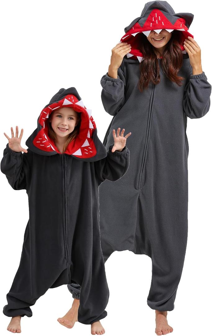 DarkCom Animal Onesie for Kids, Cosplay Dog Onesie Halloween Costume Christmas Pajamas Sleepwear 10-11 Years