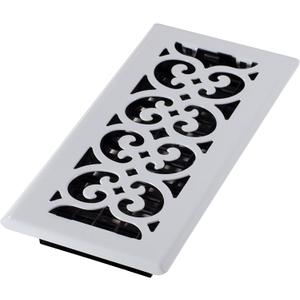 Decor Grates FS410-WH Scroll Design Floor Register,v4x10 Inches, White