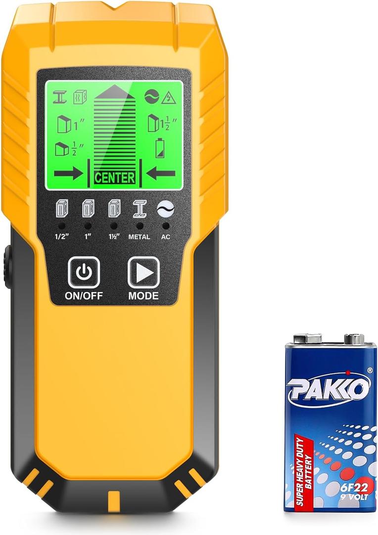 Stud Finder Wall Scanner Detector - 5 in 1 Electronic Wall Wood Metal Stud Locator Edge Center Sensor Beam for Live AC Wire Pipe Metal Lumber Joist Drywall Framing Detection