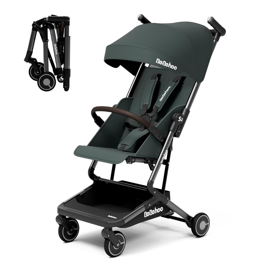 Lightweight Travel Baby Stroller, Foldable Portable Airplane Compact Umbrella Strollers for Toddler 1-3 Years (S2-Deep Green)