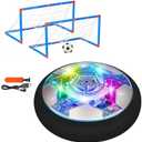 Hover Soccer Ball Set, Indoor Soccer Ball 4 in 1 Rechargeable Air Power Soccer with LED Lights and Foam Bumper Protection Gifts for Boys Girls 3 4 5 6 7 8-12 Year Old Kids