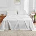 DOZ 100% Long Staple Cotton Sheet Sets, Classic Crisp Percale Weave, Breathable, Matte Finish, Hotel Style, Durable, 3pc – 2 Pillowcases 1 Fitted (Snow, King)