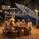 9FT Solar Patio Umbrella with 32 LED Lights with Bag