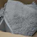 Smiry Luxury Chenille Bathroom Rugs 24x16, Extra Soft and Absorbent Shaggy Bath Mat, Machine Washable, Non-Slip Plush Carpet Runner for Tub, Shower, and Floor, Home Decor Accessories, Light Grey