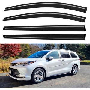 Window Visors Rain Guards for 2021 2022 2023 2024 2025 Toyota Sienna, Out-Channel Window Vent Wind Deflectors Visors Shades for 21 22 23 24 25 Sienna