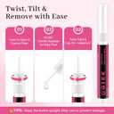 3 x Nail Glue Remover for Press On Nails, 10ml*2pcs Upgraded 2 in 1 Twist & Remove Pen Design Gentle Quick Removal, Semi Solid Nail Glue Adhesive Remover, Not for Gel Polish Base Coat