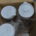 Set of 4 Plastic Carafe with Lid, 50 Oz Carafes for Mimosa Bar, Square Base Juice Containers, Water Bottle, Milk Container, Clear Beverage Containers for Fridge- HAND WASH ONLY