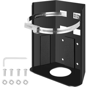 10 lb Propane Tank Holder - Industrial Grade Metal Construction with Adjustable Stainless Steel Clamp, Non-Slip Pads for RV, Truck, Trailer