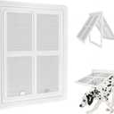 NAMSAN Dog Screen Door, Passage Size 12 x 16 inches, Dog Door for Screen Door, Large Pet Door for Sliding Door, Magnetic Automatic Closing, Self-Assembly, Lockable, White