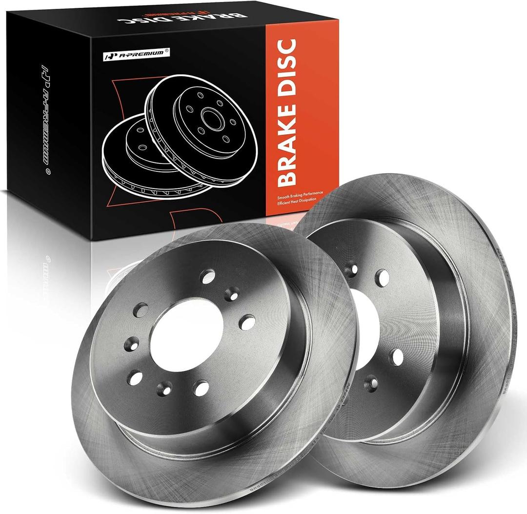 A-Premium 10.94 Inch (278mm) Rear Solid Disc Brake Rotors, 2-Pack | Compatible with Chevy and Buick Models - Allure 2008-2009, Impala 2006-2010, Monte Carlo 2006-2007