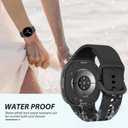 Sport Band for Samsung Galaxy Watch 8 Band 40mm 44mm/Watch 8 Classic 46mm Men Women, Seamless Soft Silicone Replacement Strap for Samsung Watch 8 Bands Correa Accessories (S/M-20mm width(135mm-195mm), 19-Black/Light Gray/Space Gray/Navy Blue)