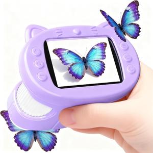 Handheld Digital Mini Microscope for Kids: 1000X 4K Portable Pocket 2.4" Screen Microscopes Toys STEM Electronic Learning Educational Science Kit 8-12 Birthday Gift 4 5 6 7 Year Old Boy Girl (Purple)